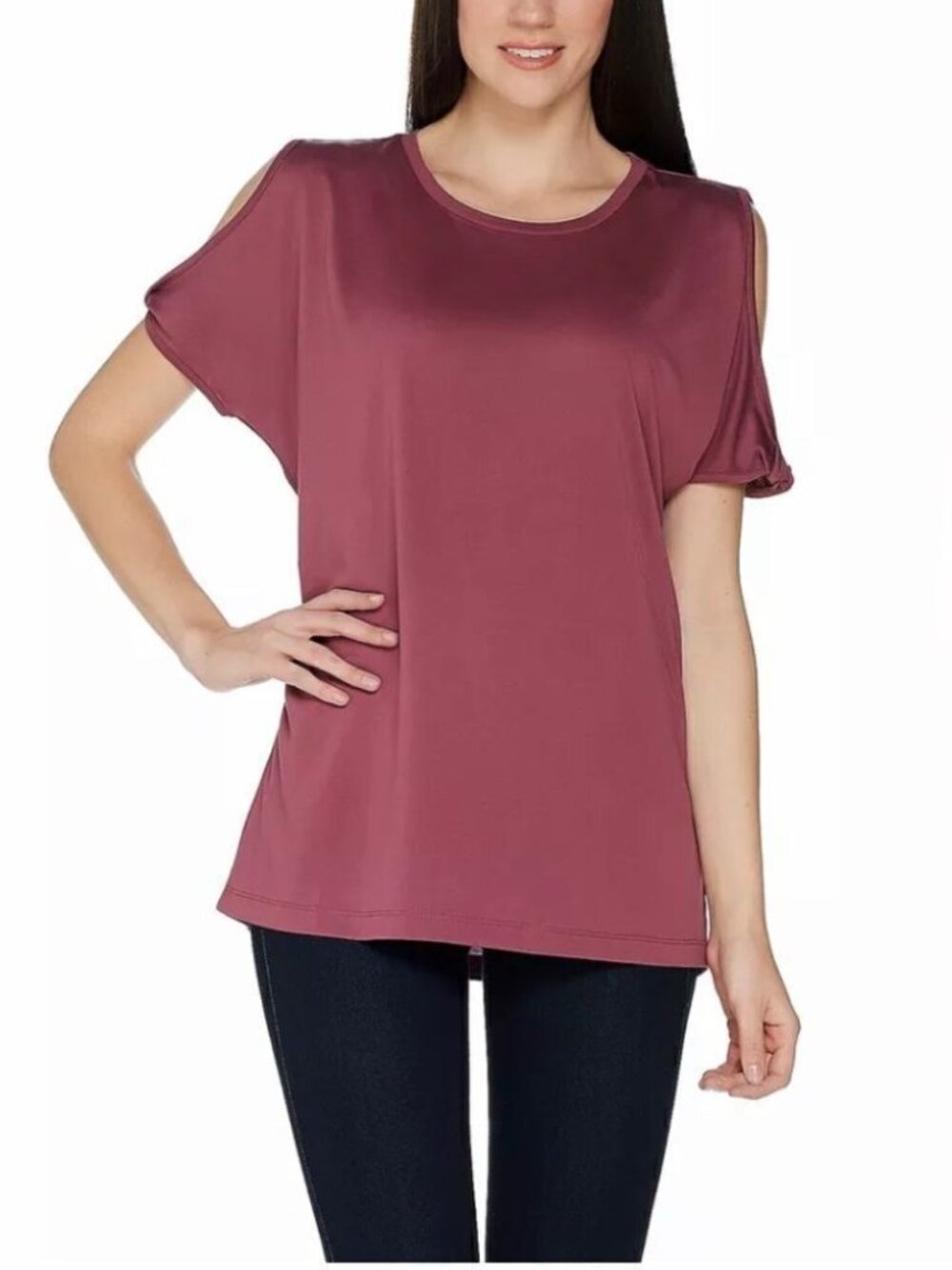Lisa Rinna Collection Split Sleeve Knit Top